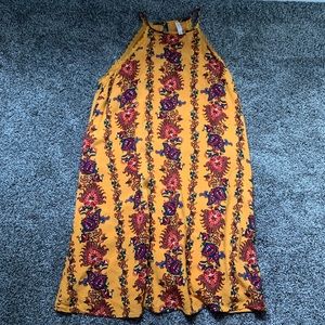 Xhilaration Small Mustard yellow floral dress
